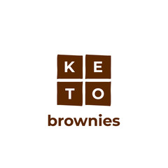 Keto brownies logo, sign vector 