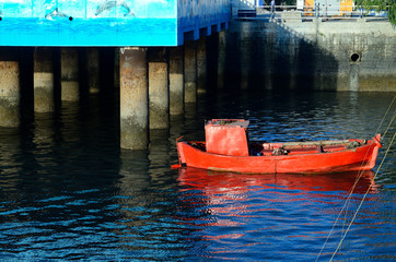 Small fishing boat in harbor