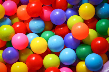 Colorful ball background - Many colorful plastic balls for kids in a playground