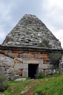 Hiking. From a hikes on the Karia trail. Turgut Castle. The Hydas Acropolis.Karia is on the way.Turgut. Mugla. Turkey. tourism in pine forest Hike Turkey