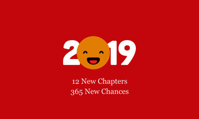  2019 happy new year 12 new chapters 365 new chances quote poster design