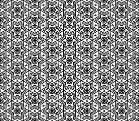 Abstract seamless kaleidoscope design background.