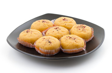 Indian Most Popular Sweet Food Variety of Peda Also Called Pedha, Peday or Pera Made By Milk, Khoya, Saffron or Other Flavours. It's a Popular Festival Food From India
