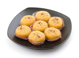 Indian Most Popular Sweet Food Variety of Peda Also Called Pedha, Peday or Pera Made By Milk, Khoya, Saffron or Other Flavours. It's a Popular Festival Food From India