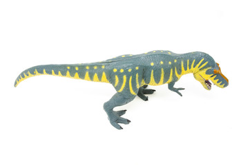 Plastic Yellow Blue Tyrannosaurus Rex Dinosaur Toy (Above Top)