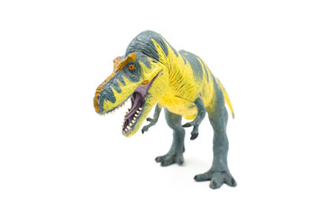 Plastic Yellow Blue Tyrannosaurus Rex Dinosaur Toy (Front 2)
