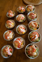 Bowls of seafood at Christmas lunch