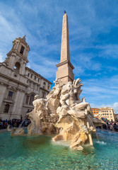 Fototapeta na wymiar Rome (Italy) - A view of historical center during the Christmas holidays