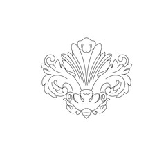 Black vintage baroque ornament, corner. Retro pattern antique style acanthus.