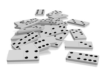 3D white dominoes