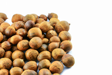 Chestnuts isolated on white background / Chestnuts small in Asia - Castanea sativa