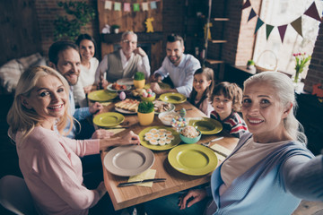 Self-portrait of nice sweet lovely cheerful positive family smal