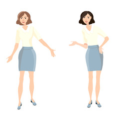 Businesswoman character in different poses