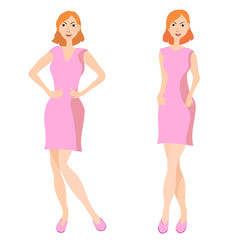 Businesswoman character in different poses