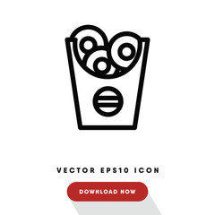 Onion rings vector icon