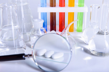 Science laboratory research and equipment chemistry experiment