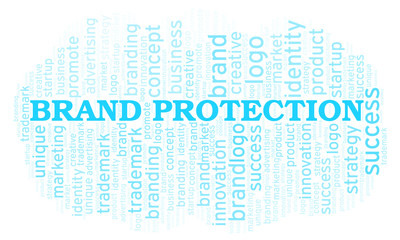 Fototapeta premium Brand Protection word cloud.