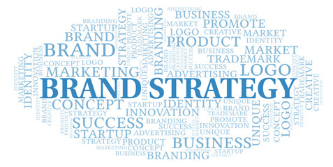 Fototapeta premium Brand Strategy word cloud.