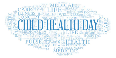 Fototapeta premium Child Health Day word cloud.