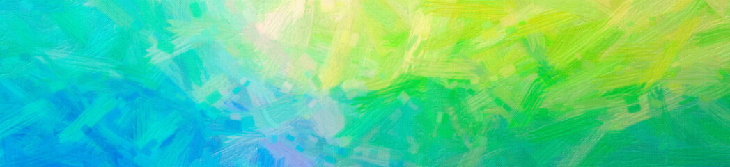 Illustration of abstract Green Bristle Brush Oil Paint Banner background.