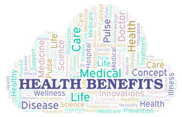 Obraz premium Health Benefits word cloud.