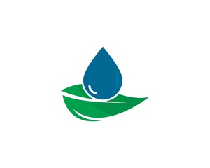 water drop with leaf logo icon symbol illustration design 
