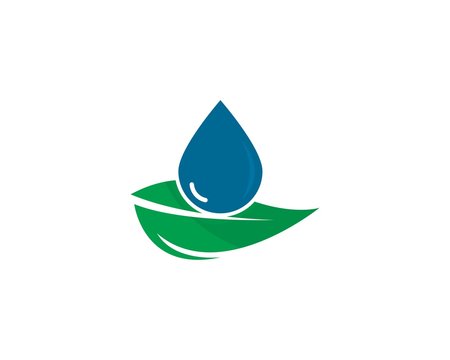 water drop with leaf logo icon symbol illustration design 