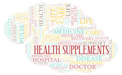 Health Supplements word cloud.