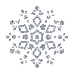 Silver Christmas Snowflake. Glitter Crystal.
