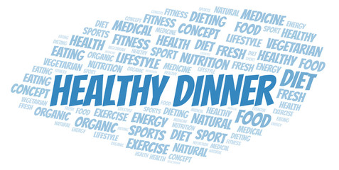 Healthy Dinner word cloud.