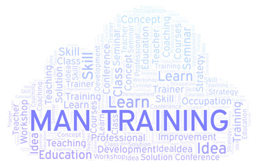 Obraz premium Man Training word cloud.