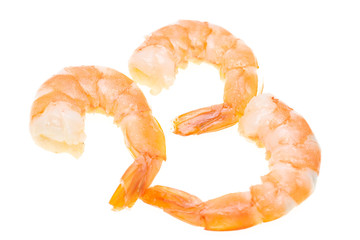 ready shrimp on white background