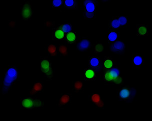 Christmas lights on a black background