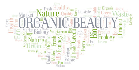 Obraz premium Organic Beauty word cloud.