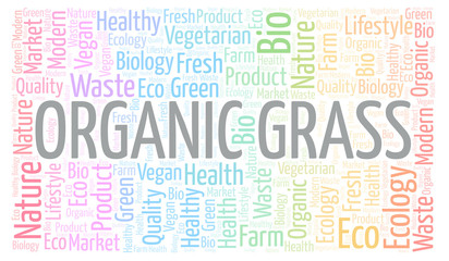 Fototapeta premium Organic Grass word cloud.