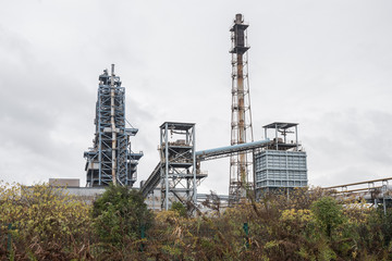 Industrial buildings in abandoned industrial site