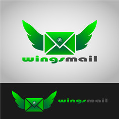 This logo has a letter that has wings on both sides. This logo is good for use as a company logo engaged in mail delivery services and can also be used as a mail application logo. 