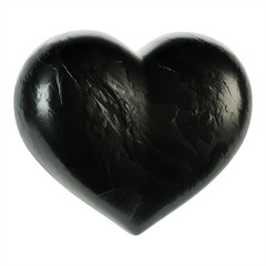 Black heart on a white background. 3D rendering.
