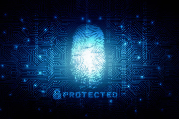 
Fingerprint Scanning Technology Concept 2d Illustration