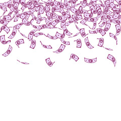 European Union Euro notes falling. Small EUR bills