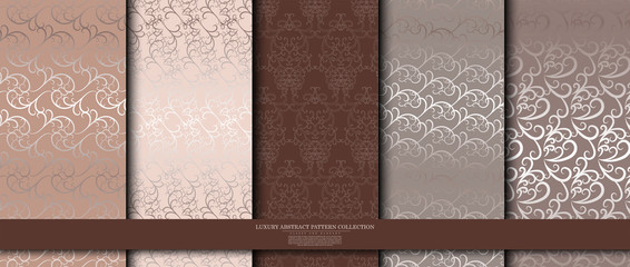 luxury abstract pattern collection elegant twirl background template vector design