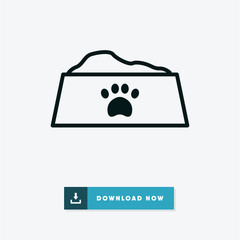 Pet bowl vector icon