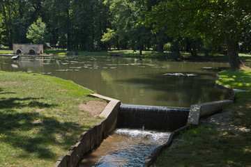 Goldfish pond in palace garden Laxenburg near Vienna