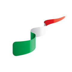 Italy flag, vector illustration on a white background.