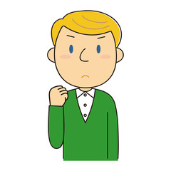 ガッツポーズをしている外国人男性