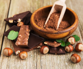 Chocolate and cocoa powder