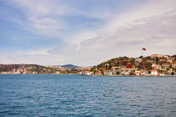 Fototapeta premium Bosphorus with a old town on a background