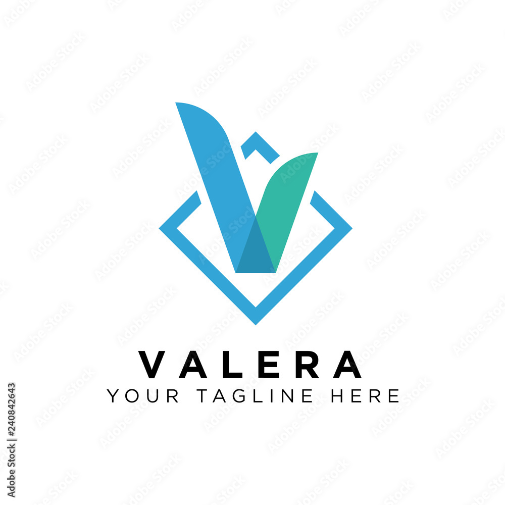 Aufkleber modern icon design v letter shape element. best for identity and logotypes. - vector