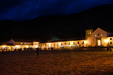 square of Villa de Leya at evening