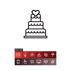 Wedding cake vector icon